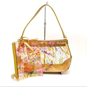 Etro Paisley Clear Vinyl Event Shoulder Bag and Makeup Case EUC